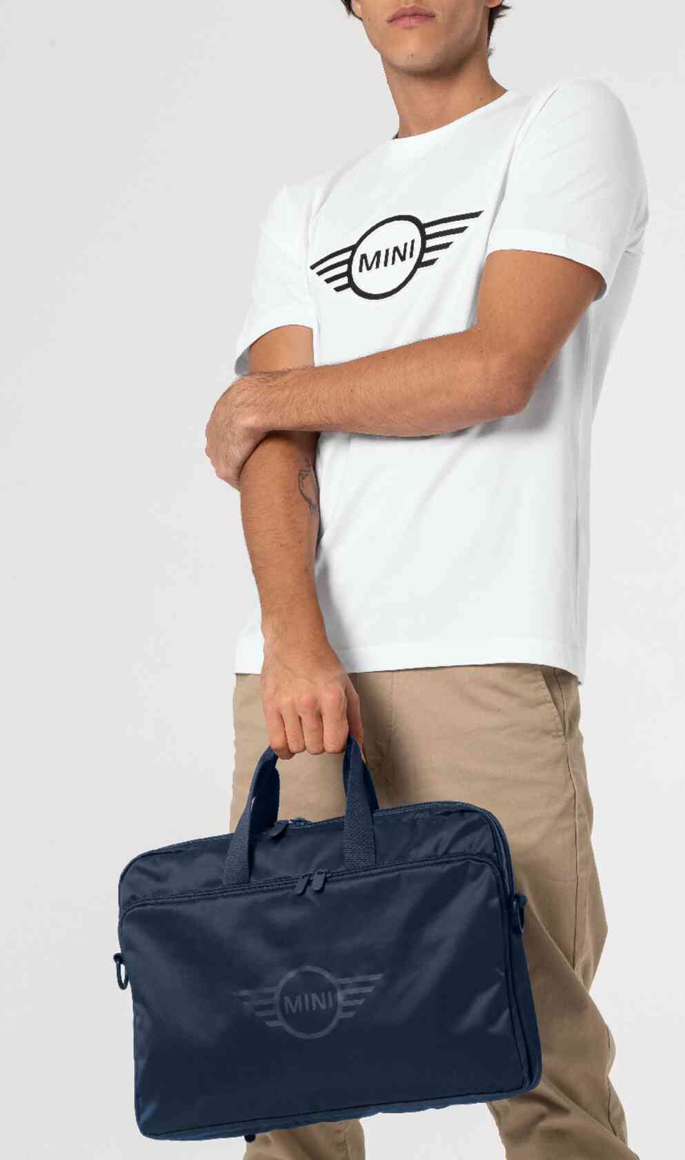 Mini Soft Wing Logo Laptop Bag Indigo