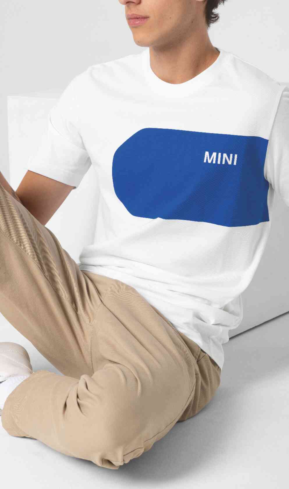 Mini Car Face T-Shirt for Man in Weiß / Blazing Blue