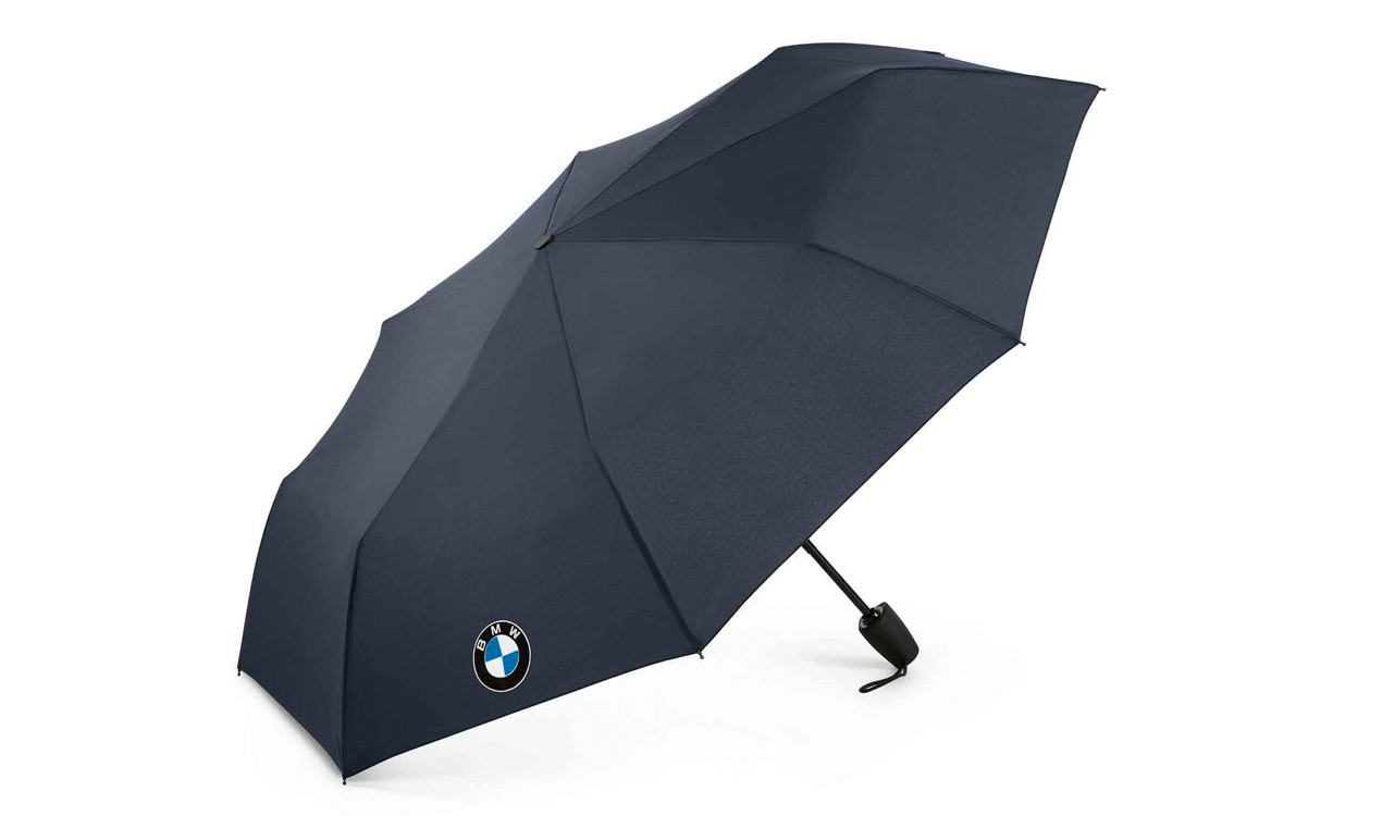 BMW Taschenregenschirm dunkelblau mit Logo