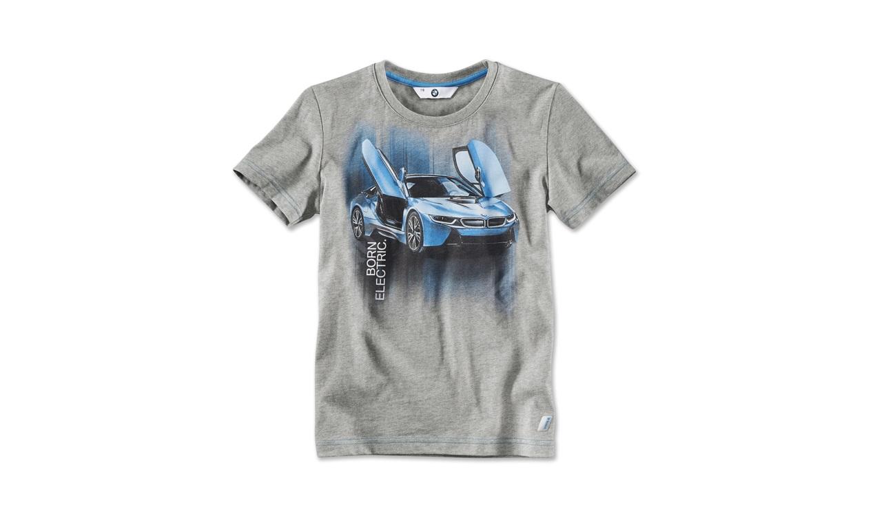 BMW i8 T-Shirt grau mit Aufdruck für Kinder