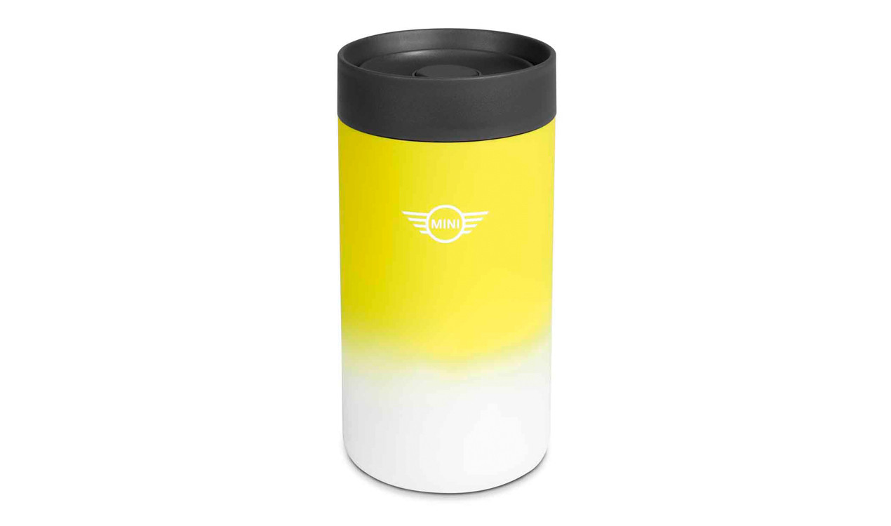 MINI Thermobecher Travel Mug Energetic Yellow / Weiß