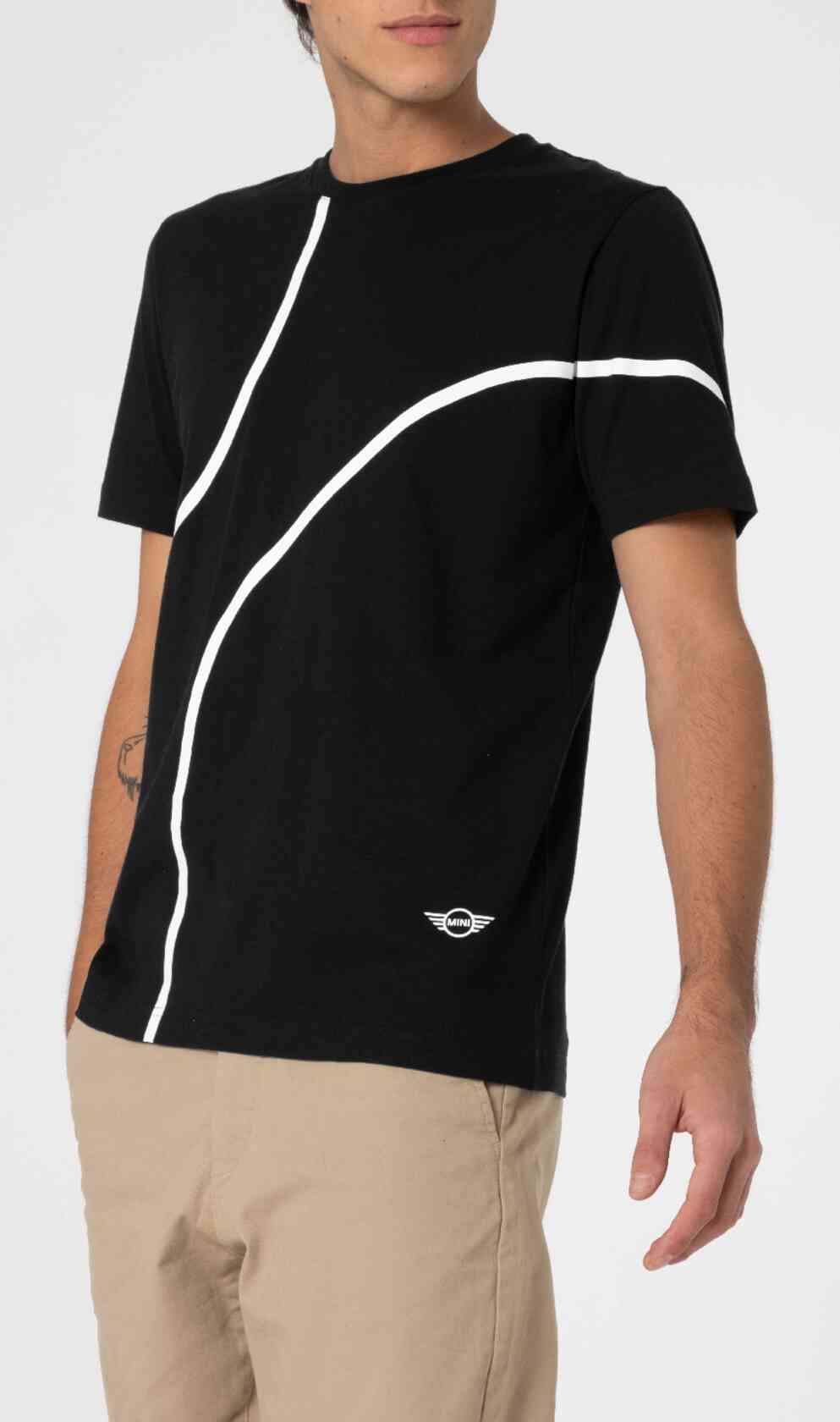 Mini Outline Print T-Shirt for Men in Schwarz / Weiß