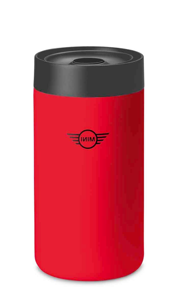 MINI Thermobecher Travel Mug Korallenrot / Grau