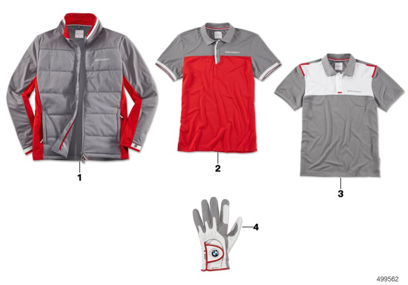 BMW Golfsport Poloshirt für Herren weiß / rot