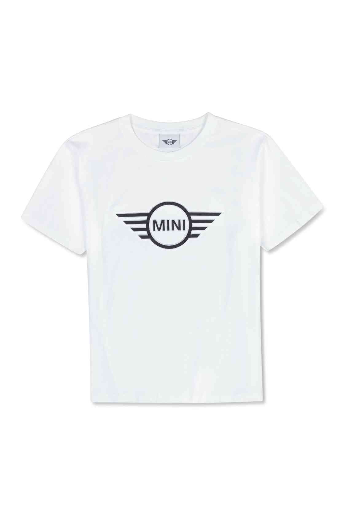 Mini Embossed Wing Logo T-Shirt for Women in Weiß / Schwarz