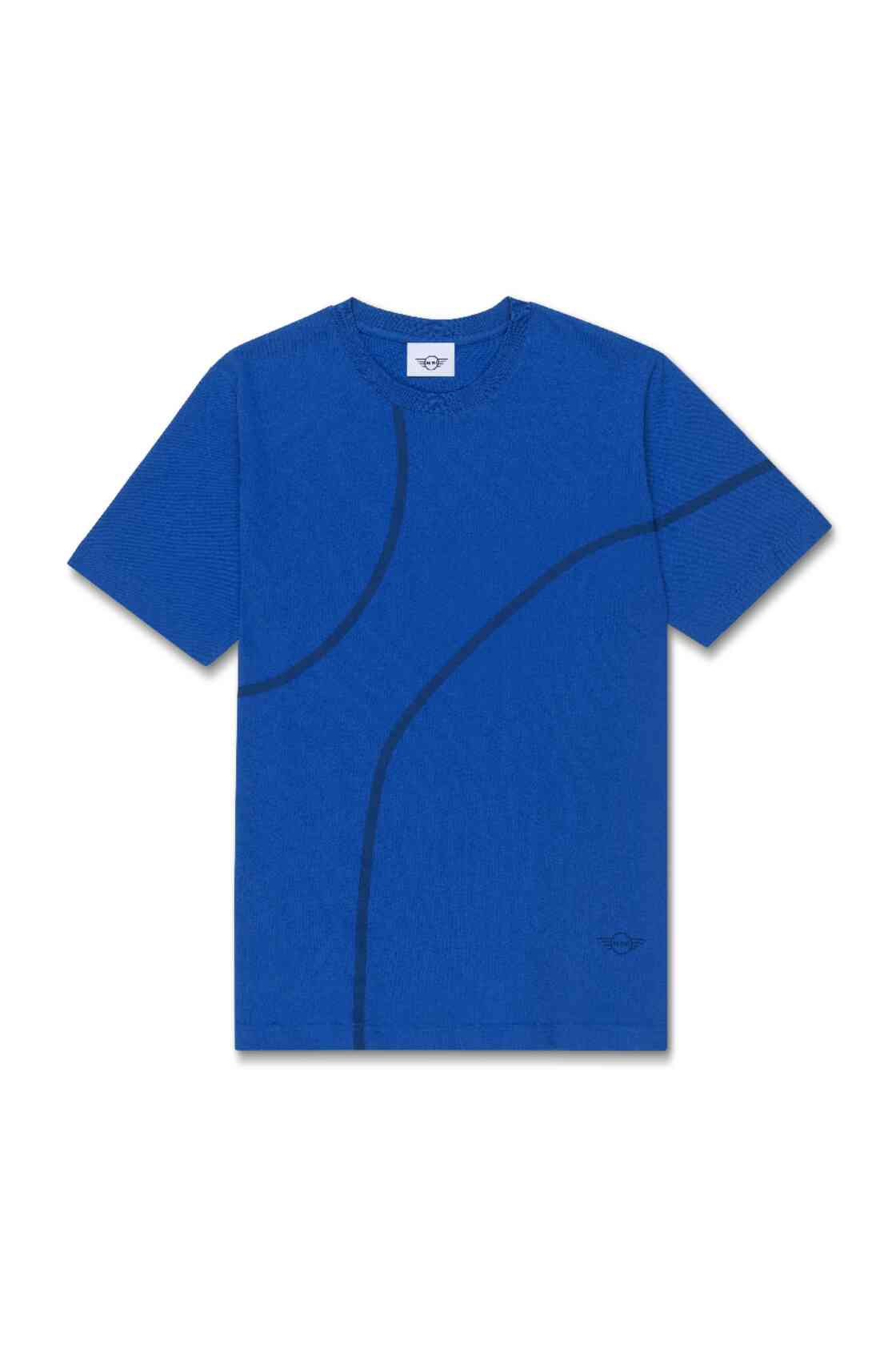 Mini Outline Print T-Shirt for Men in Blazing Blue